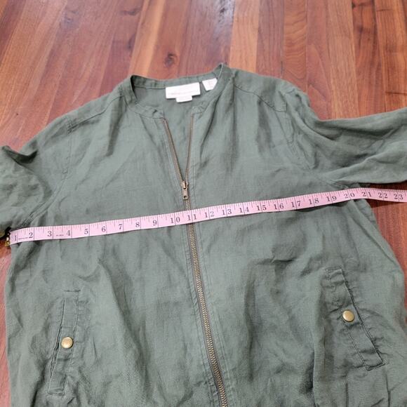 Cynthia Rowley 100% Linen Bomer Jacket Zip Front Size Small - Picture 8 of 11